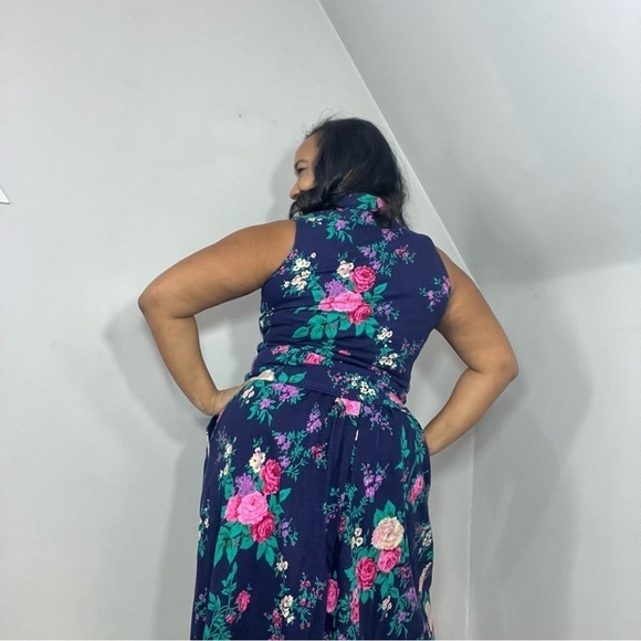 Vintage Floral Co-ord Jos A Bank Romantic Maxi Skirt Set Renaissance Cottagecore - Picture 13 of 16